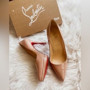 NIB Christian Louboutin Pigalle Plato 120 Patent Nude 38